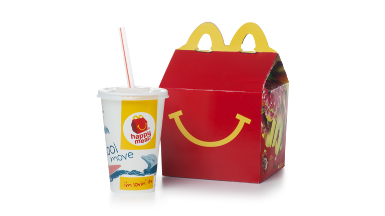 McDonalds Happy Meal on White