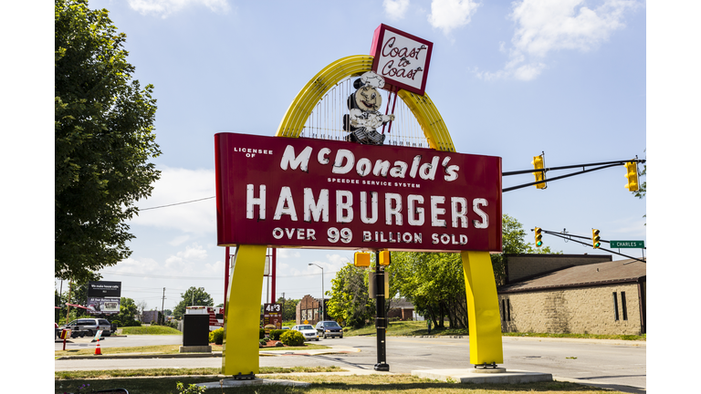 Legacy McDonald's Hamburger Sign with Speedee V
