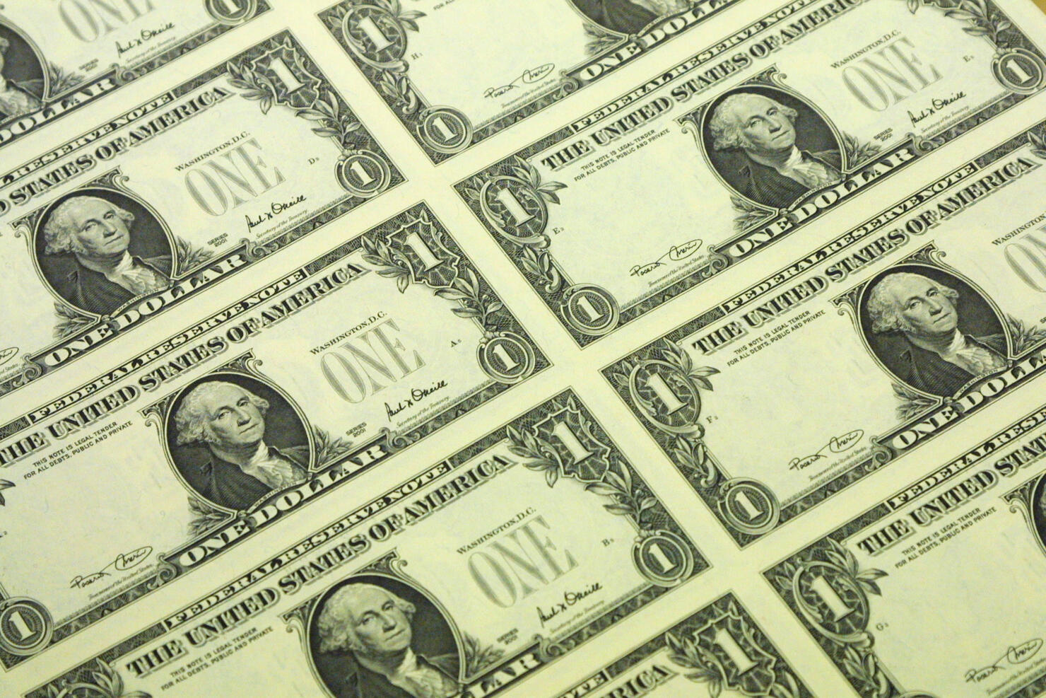 New Series 2001 One Dollar Bill Notes