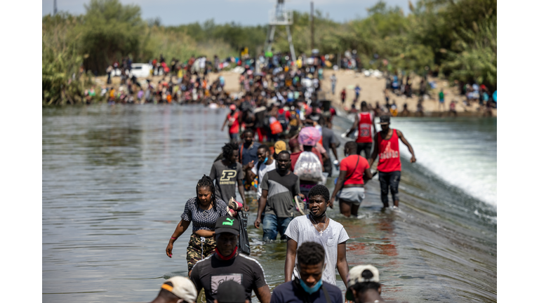 Large Migration Surge Crosses Rio Grande Into Del Rio, Texas