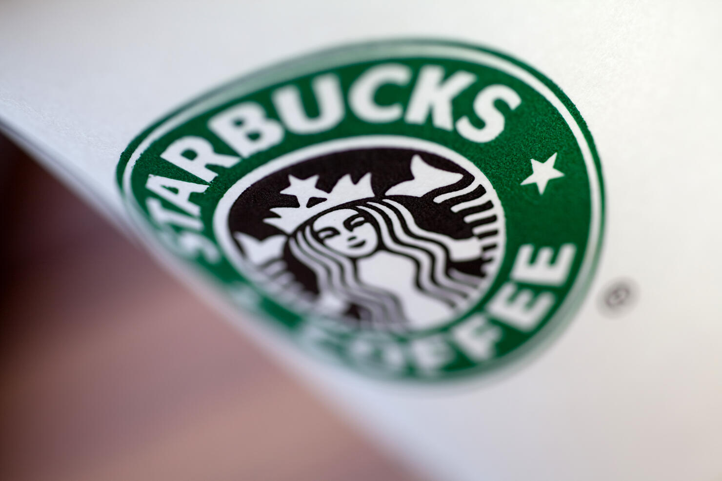 Closeup of a starbucks coffee cup