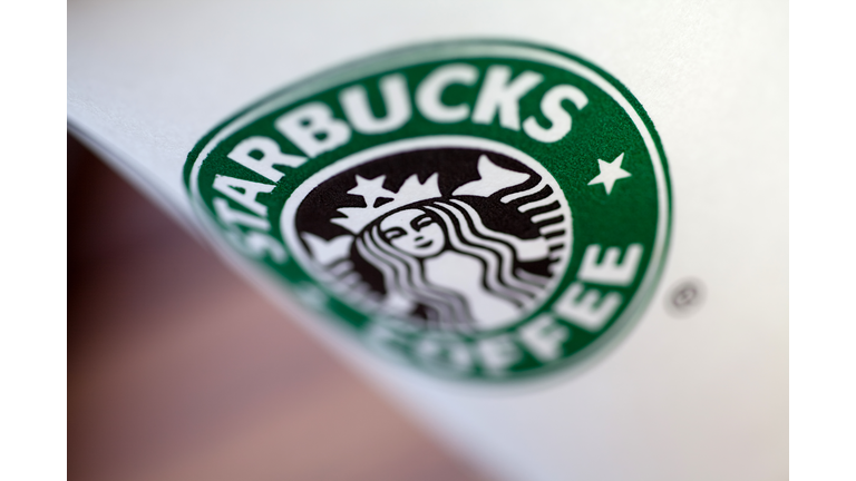 Closeup of a starbucks coffee cup