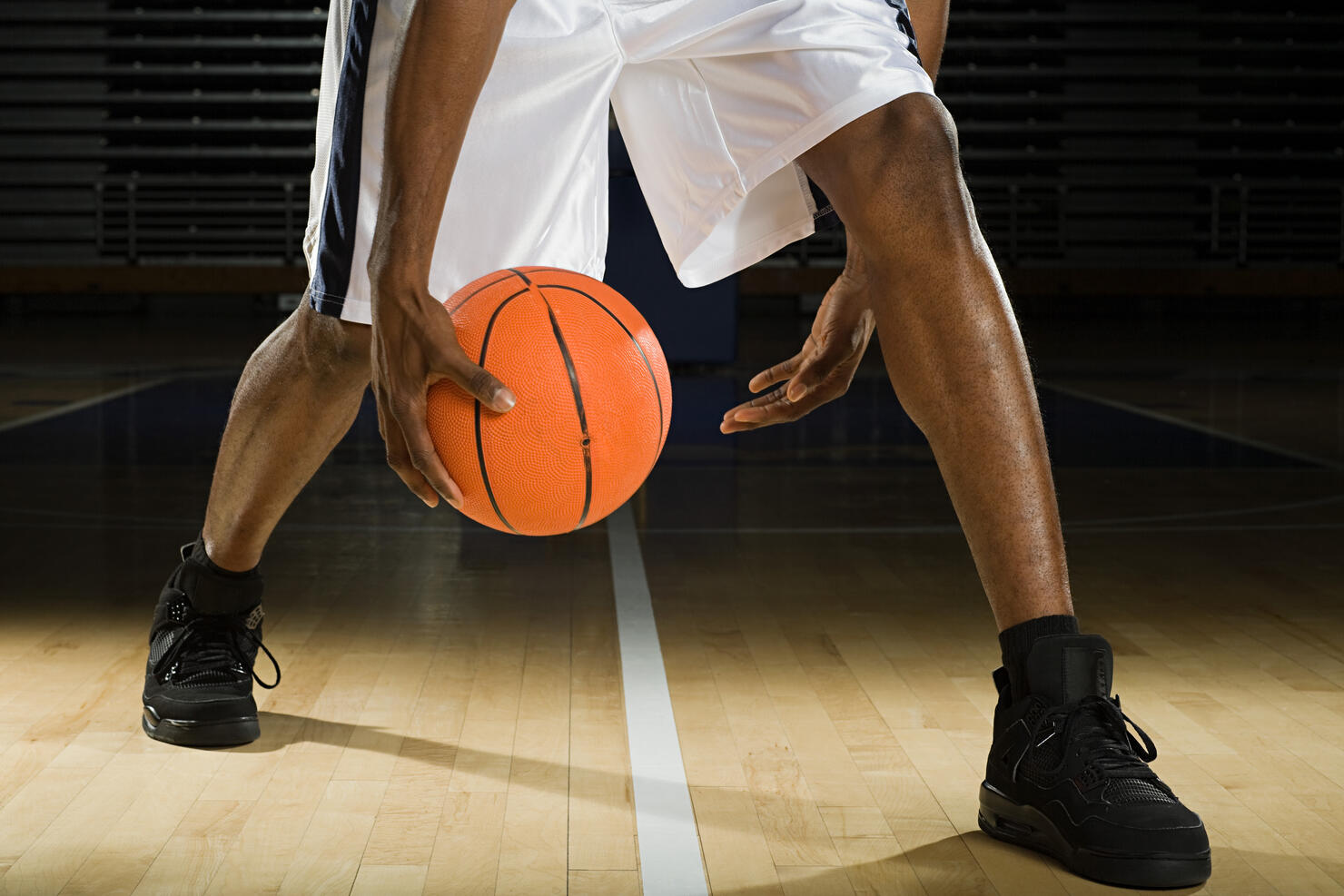 Legs of a basketball player