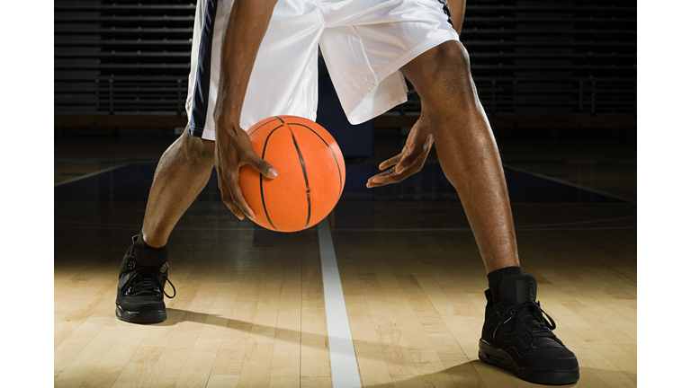 Legs of a basketball player