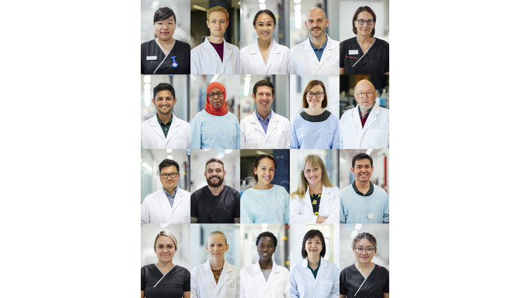 Multicultural Team of Health, Medical and Science Professionals