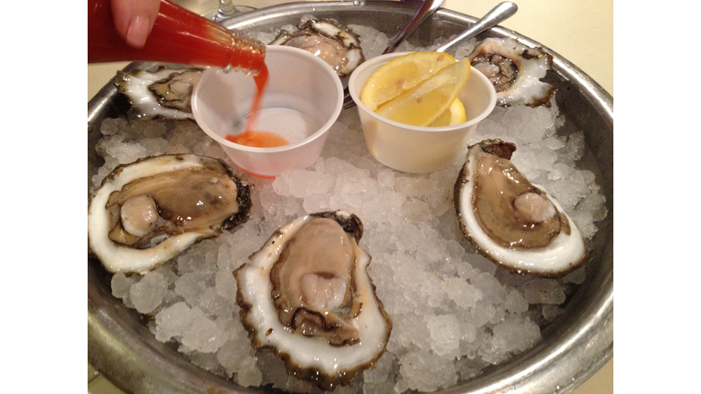 Oysters and hot sauce