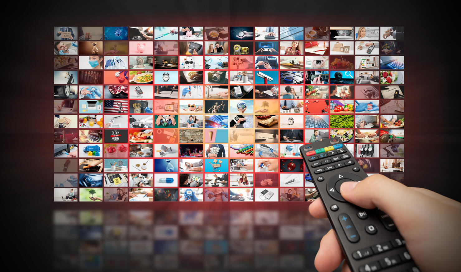 Television streaming, multimedia wall concept