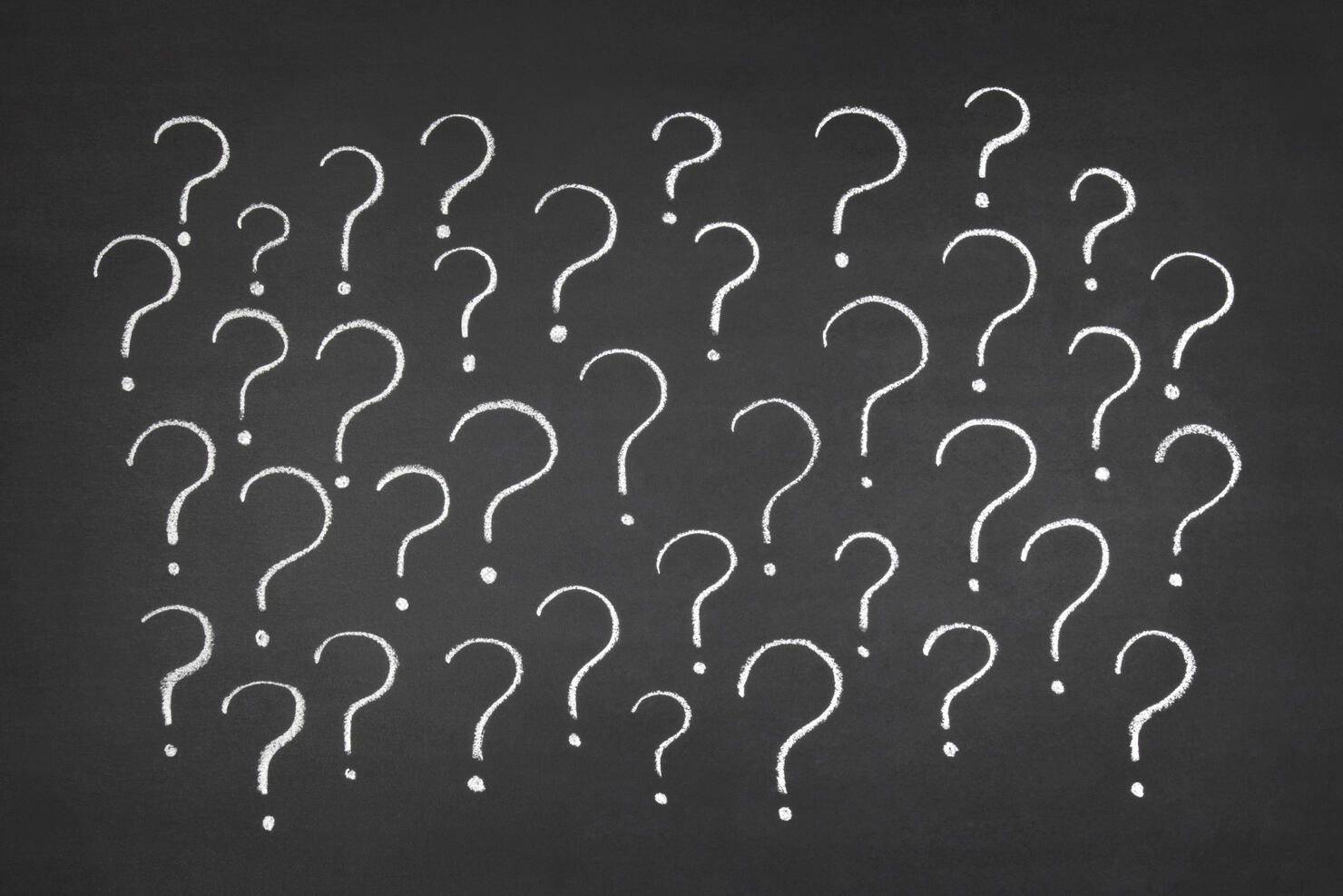 Question Marks on Blackboard