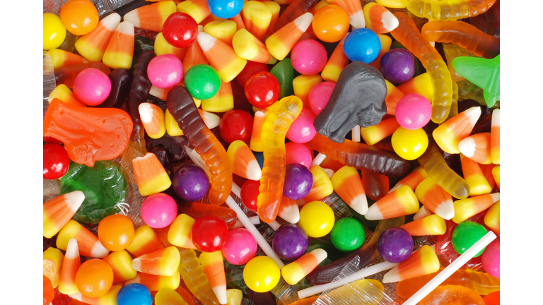 mixed halloween candy background