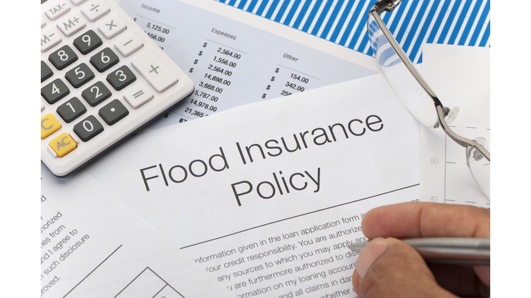 Close up of Flood insurance policy Form