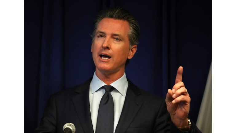 California Gov. Newsom And CA Attorney Gen. Becerra Hold News Conference Responding To Trump Revoking State's Emissions Waiver