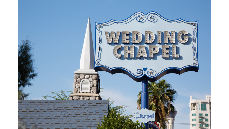 Wedding chapel sign in Las Vegas, Nevada