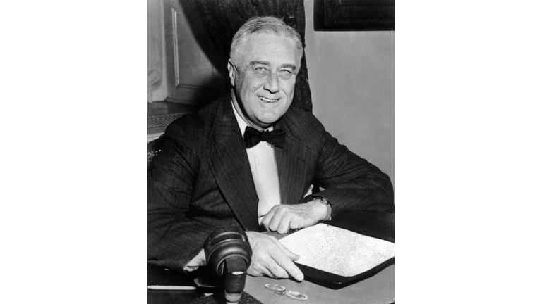 An undated portrait of US President Franklin D. Ro