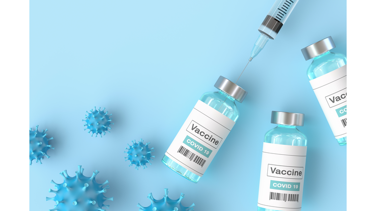 3d illustration of the coronavirus vaccine.  Covid-19 corona virus vaccination.