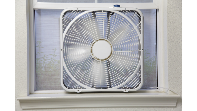 Box fan in window