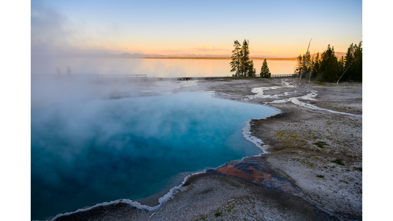 Yellowstone west thumb thermal pool close-up