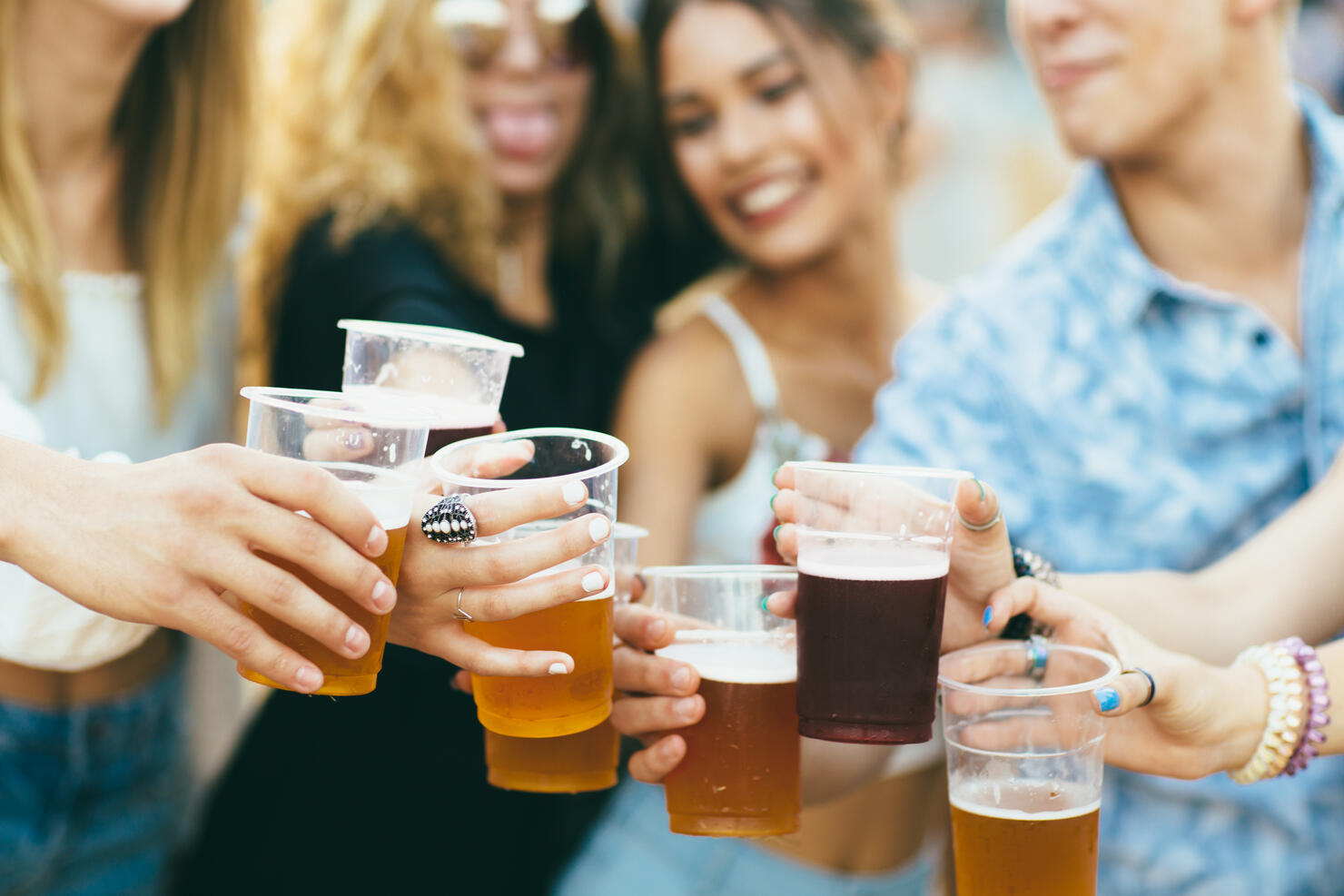 Friends at music festival