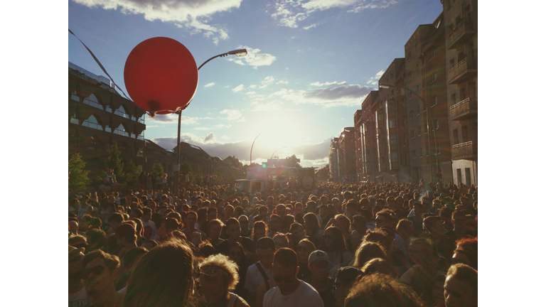 Crowd On City Street At Music Festival