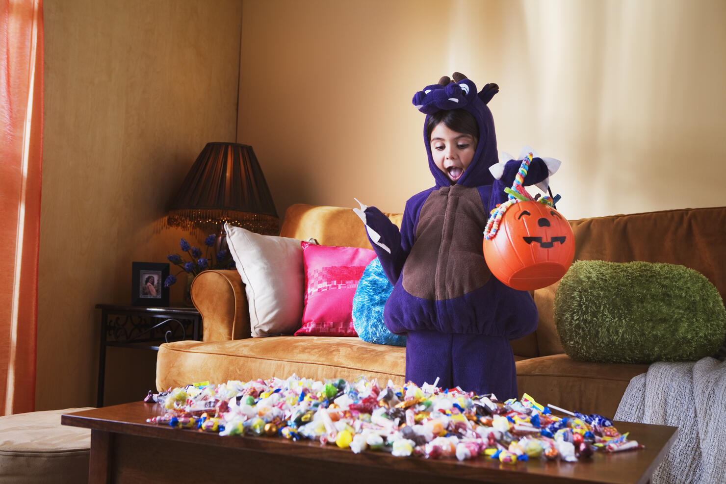 Girl with Halloween candy