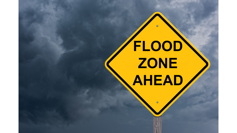 Flood Zone Ahead Warning Sign