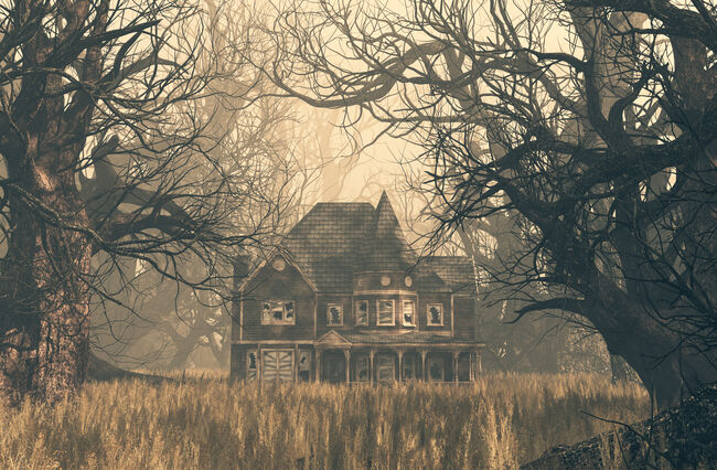 Haunted house scene