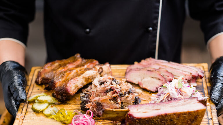 food delivery service smoked meat assortment