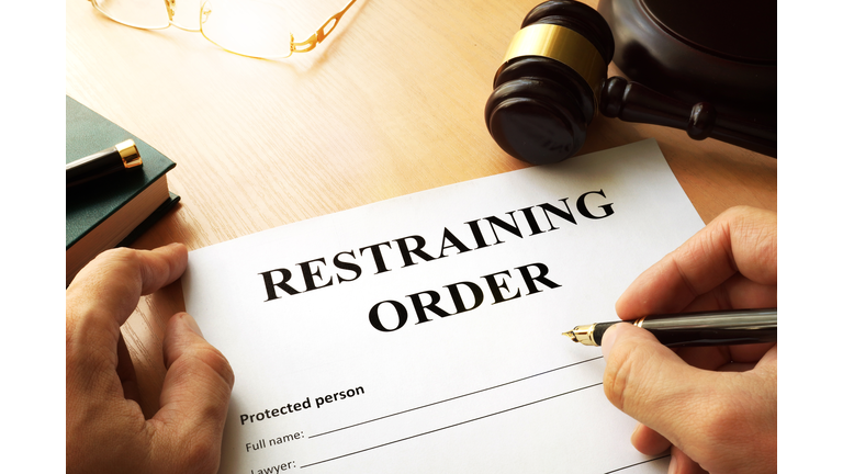 Document with the name restraining order.