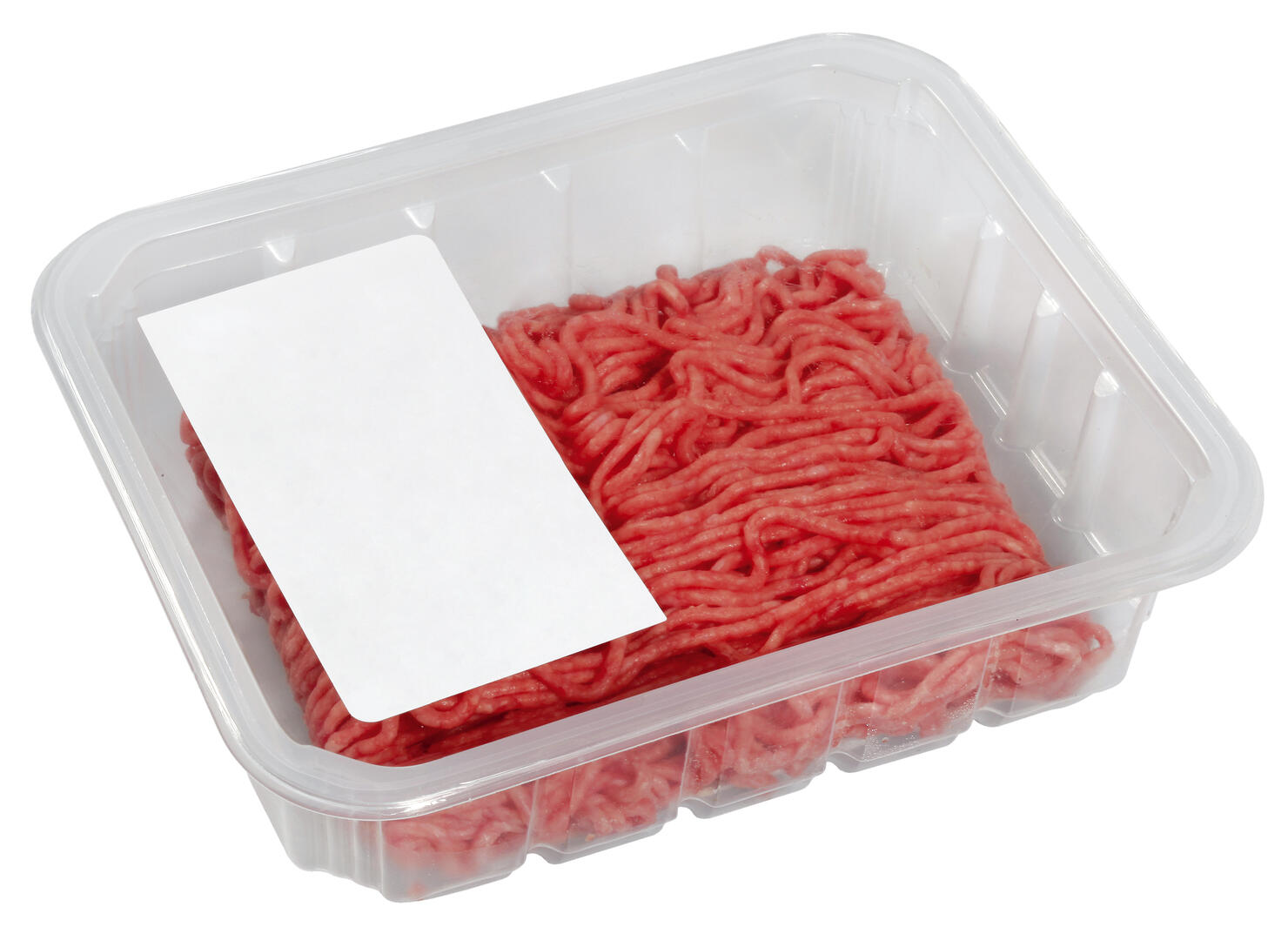 ground meat in the shop packing