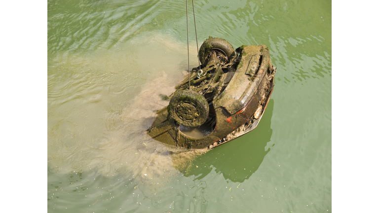Car in the water