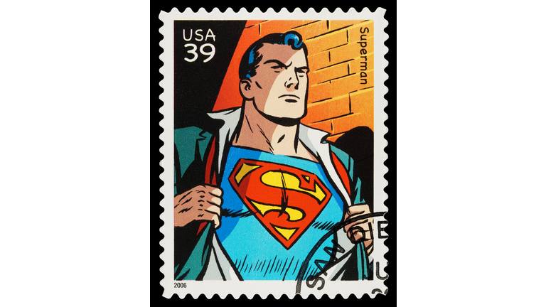 Superman Superhero Postage Stamp