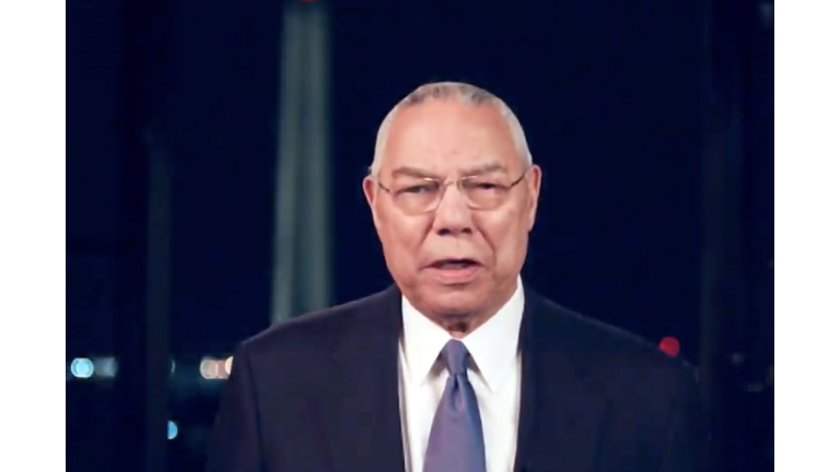 Former Secretary of State Colin Powell addresses the Democratic National Convention on August 18, 2020