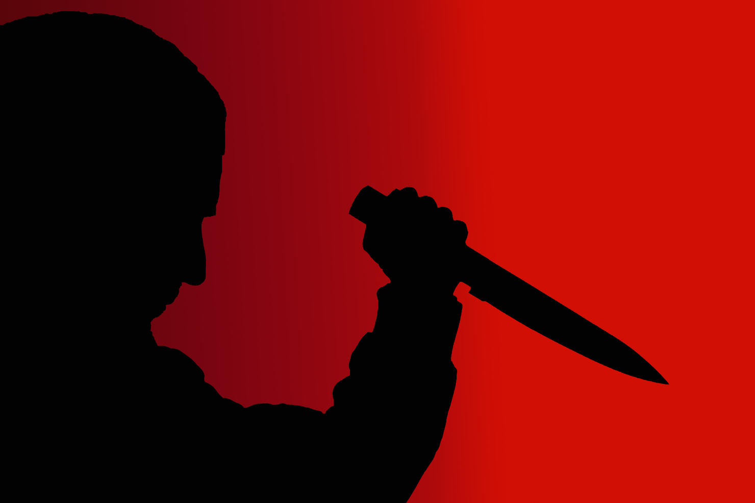 scary man with knife
