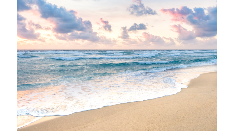 Waves on beach in Boca Raton, Florida