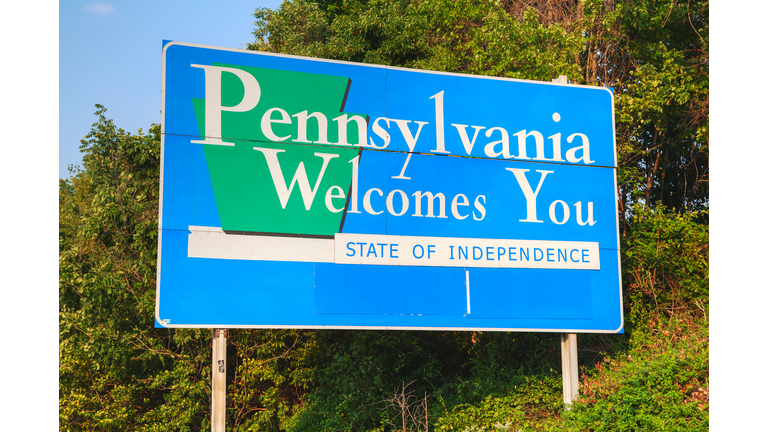 Pennsylvania Welcomes You road sign