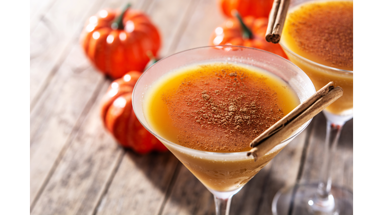 Pumpkin cocktail in glass