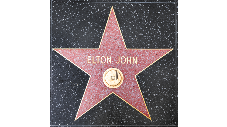 closeup of Star on the Hollywood Walk of Fame for Elton John