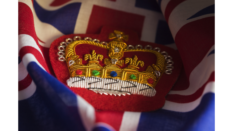 Embroidered Queens Crown Badge and Union Jack