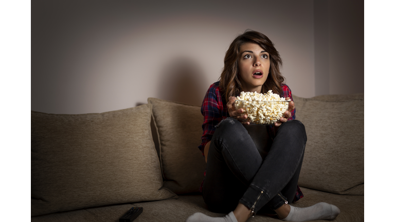 Woman watching television