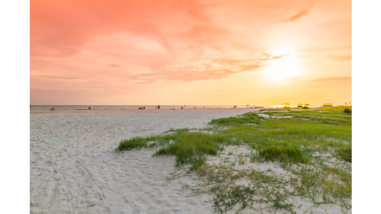 Siesta Key Beach at sunset