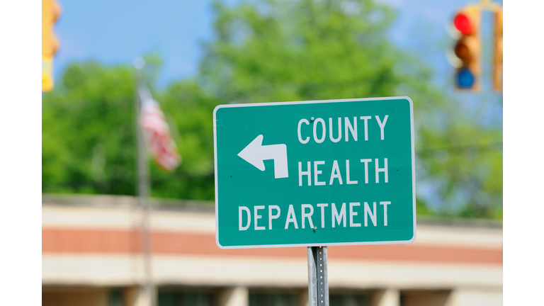 County health department road sign