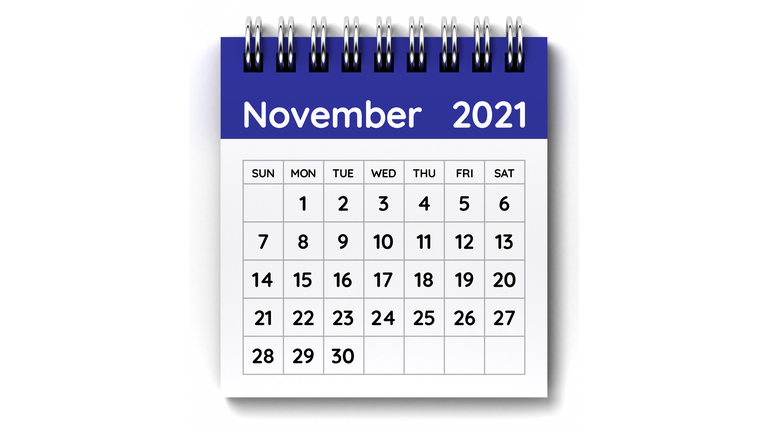 November 2021 Calendar. Week starts from Sunday.