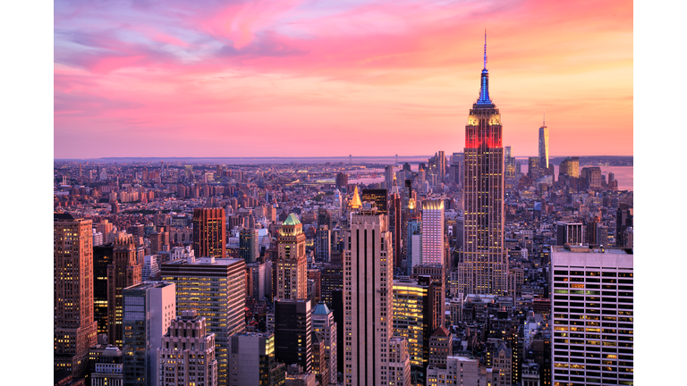 New York City Midtown with Empire State Building at Sunset