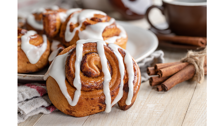 Cinnamon Roll With White Icing
