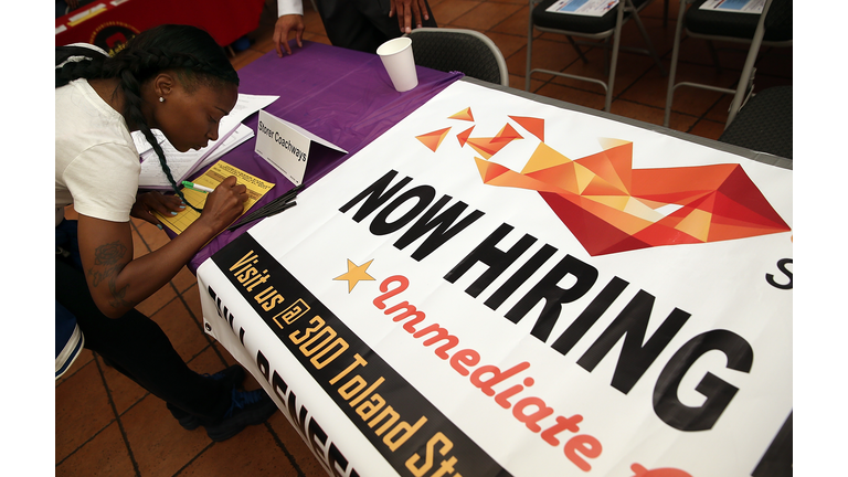 Job Seekers Look For Open Positions At Career Fair In San Francisco