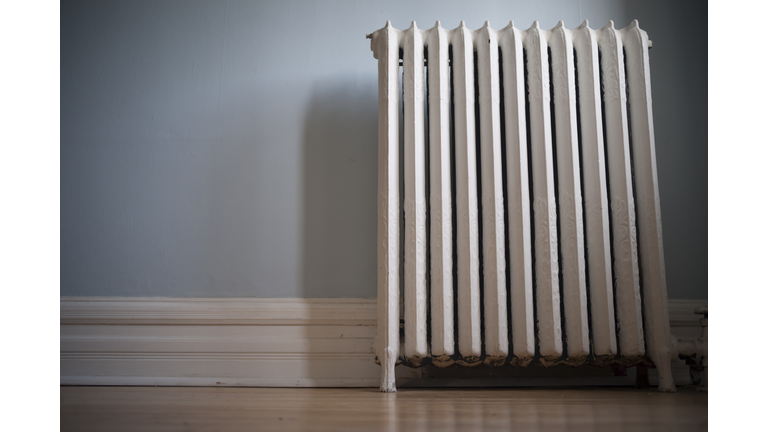 Old cast iron radiator, surface level