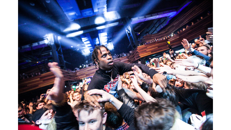 Travis Scott performing in Moscow