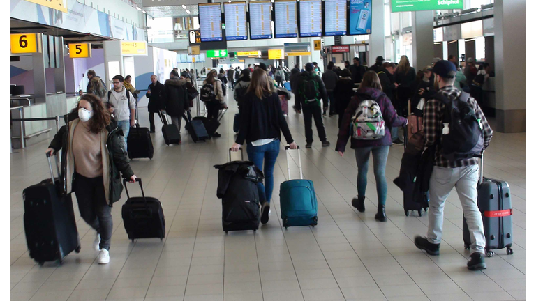 Amsterdam Schiphol Airport, Less People Travel Do To Coronavirus (COVID-19) In The Netherlands. Europe