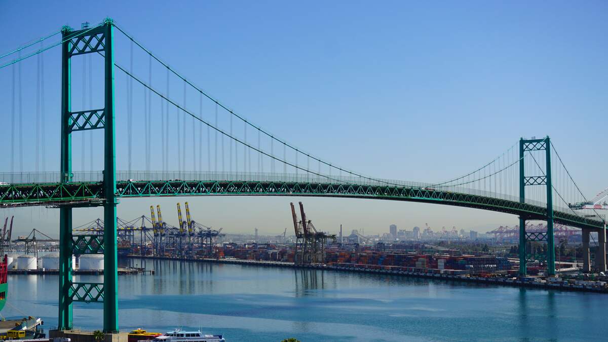 Vincent Thomas Bridge In San Pedro Editorial Image Image Of Elevated,  Harbor: 50758875