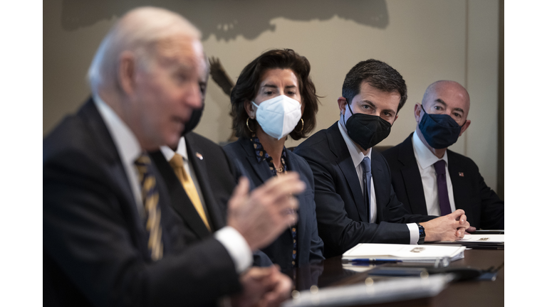 President Biden Meets With Cabinet To Discuss Infrastructure Bill's Implementation