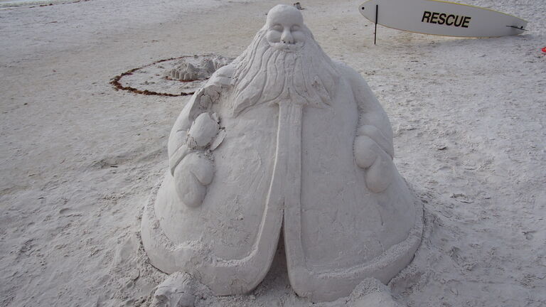 Sandy Claus on Siesta Key Beach, Florida